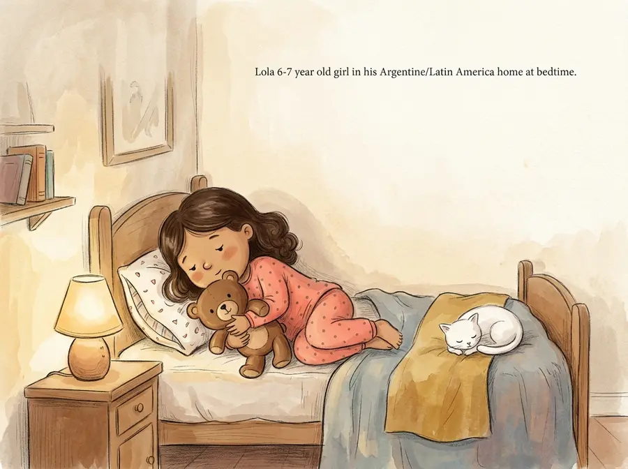 Lola tiene sueño sample story illustration